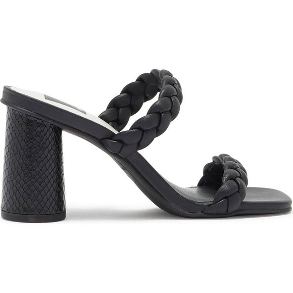 DOLCE VITA NIARI BRAIDED SQUARE TOE SANDALS BLACK NWOT SZ 8.5 - Picture 2 of 16